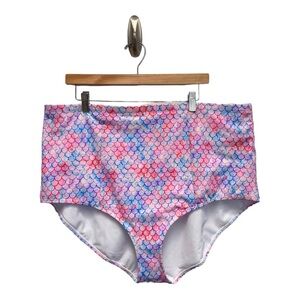 Torrid Mermaid Scales Pink Purple Blue Swim High Waist Bikini Bottoms 4 4X New
